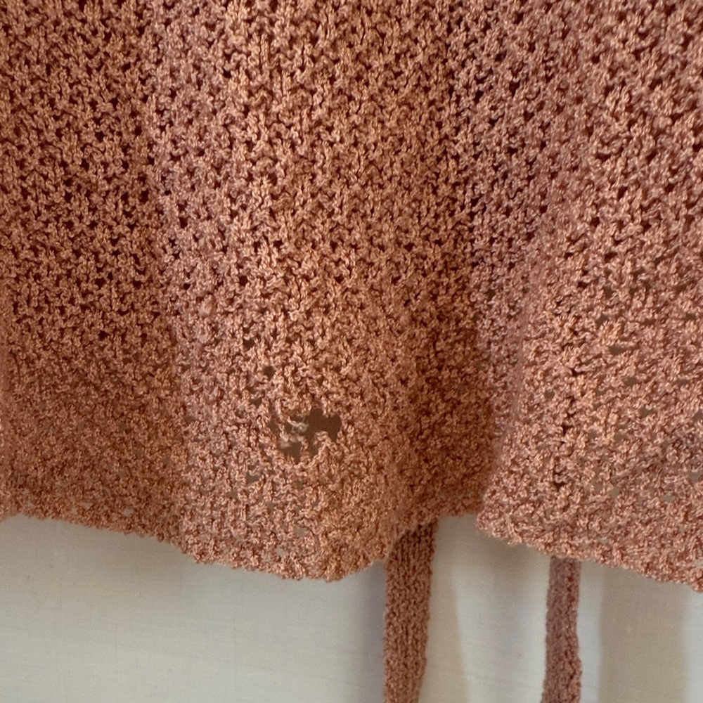 Entro Textured Knit Blouse Peach Medium - Picture 4 of 7